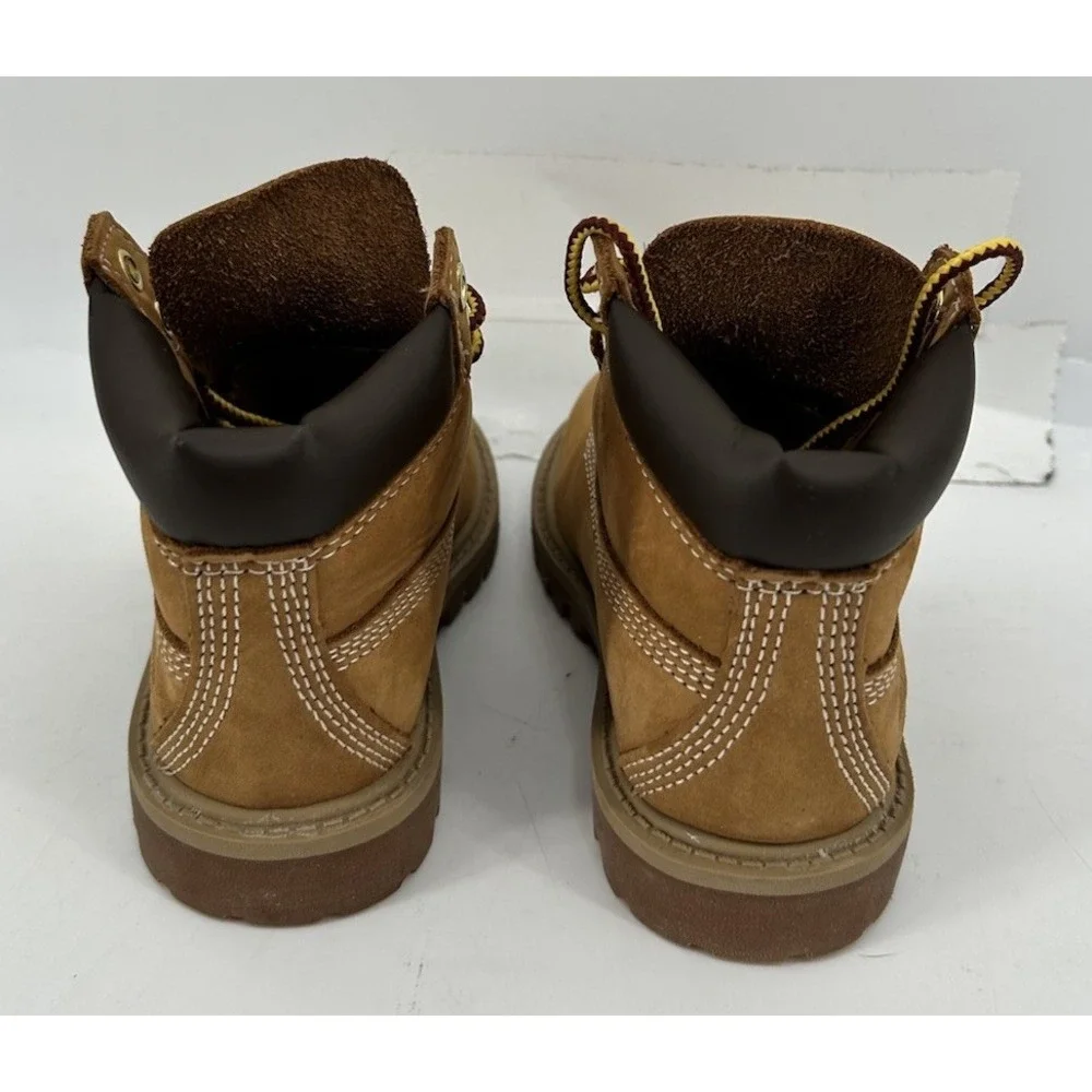 Timberland 12809 Tan Leather Combat Boots Kids Size 7M